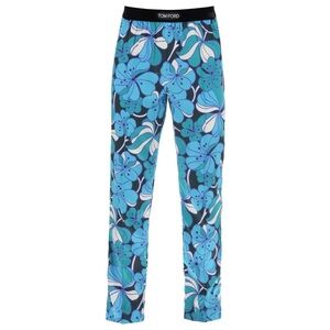 TOM FORD Velvet-trimmed stretch-silk pants